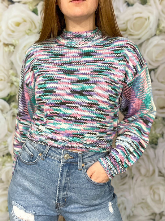 Emma Knit Crop Sweater (Multicolor)