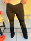 On Trend Overlapped Waist Band Pull On Flare Pants (Black)