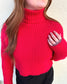 Ruby Cropped Turtleneck Sweater (Red)