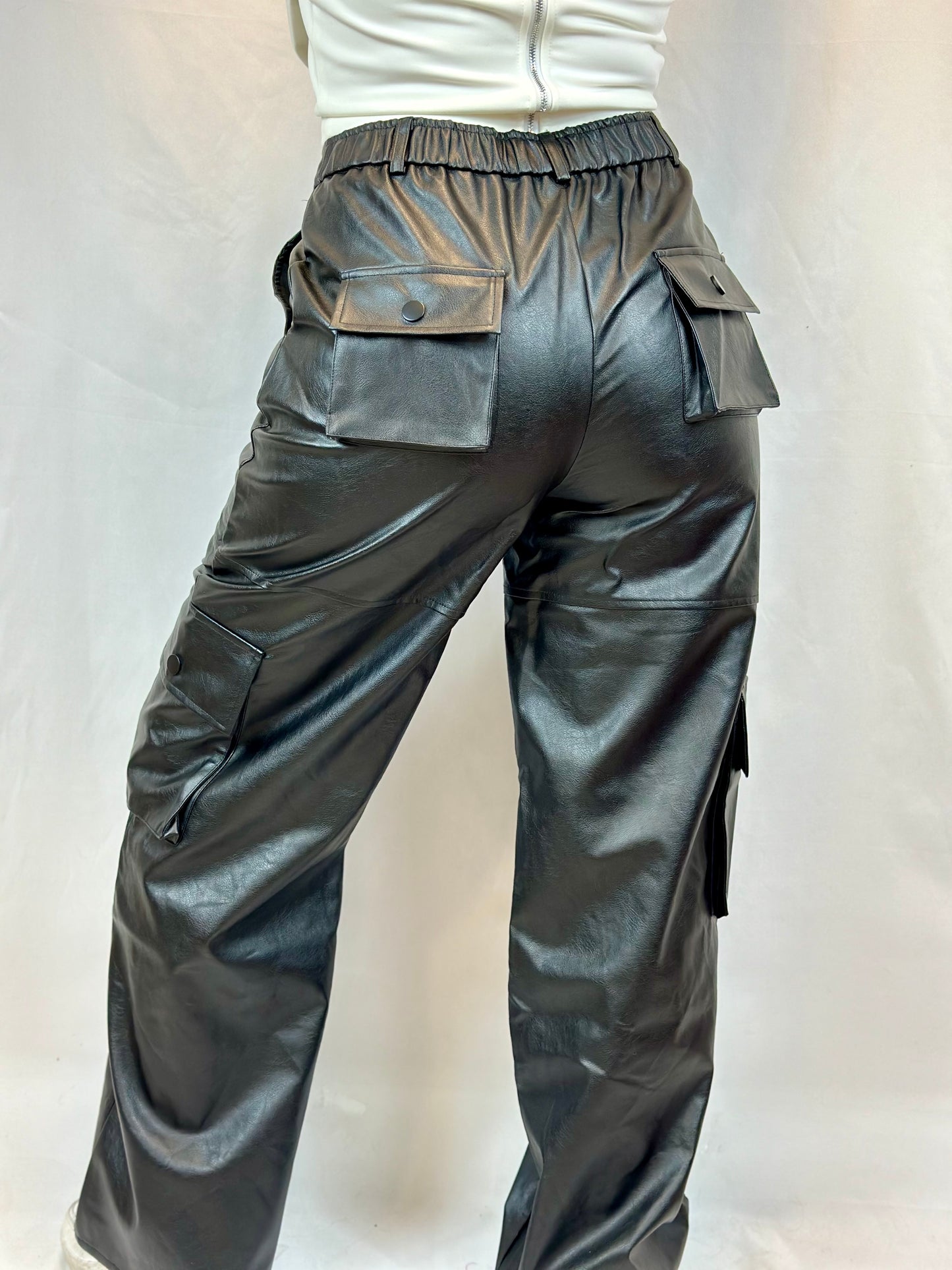 Something To Talk About Cargo Leather Pants