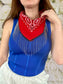 Howdy Partner Chain Fringe Bandana (Red)