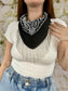 Howdy Partner Chain Fringe Bandana (Black)