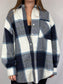 Kayla Oversized Plaid Shacket (Blue)