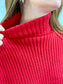 Ruby Cropped Turtleneck Sweater (Red)