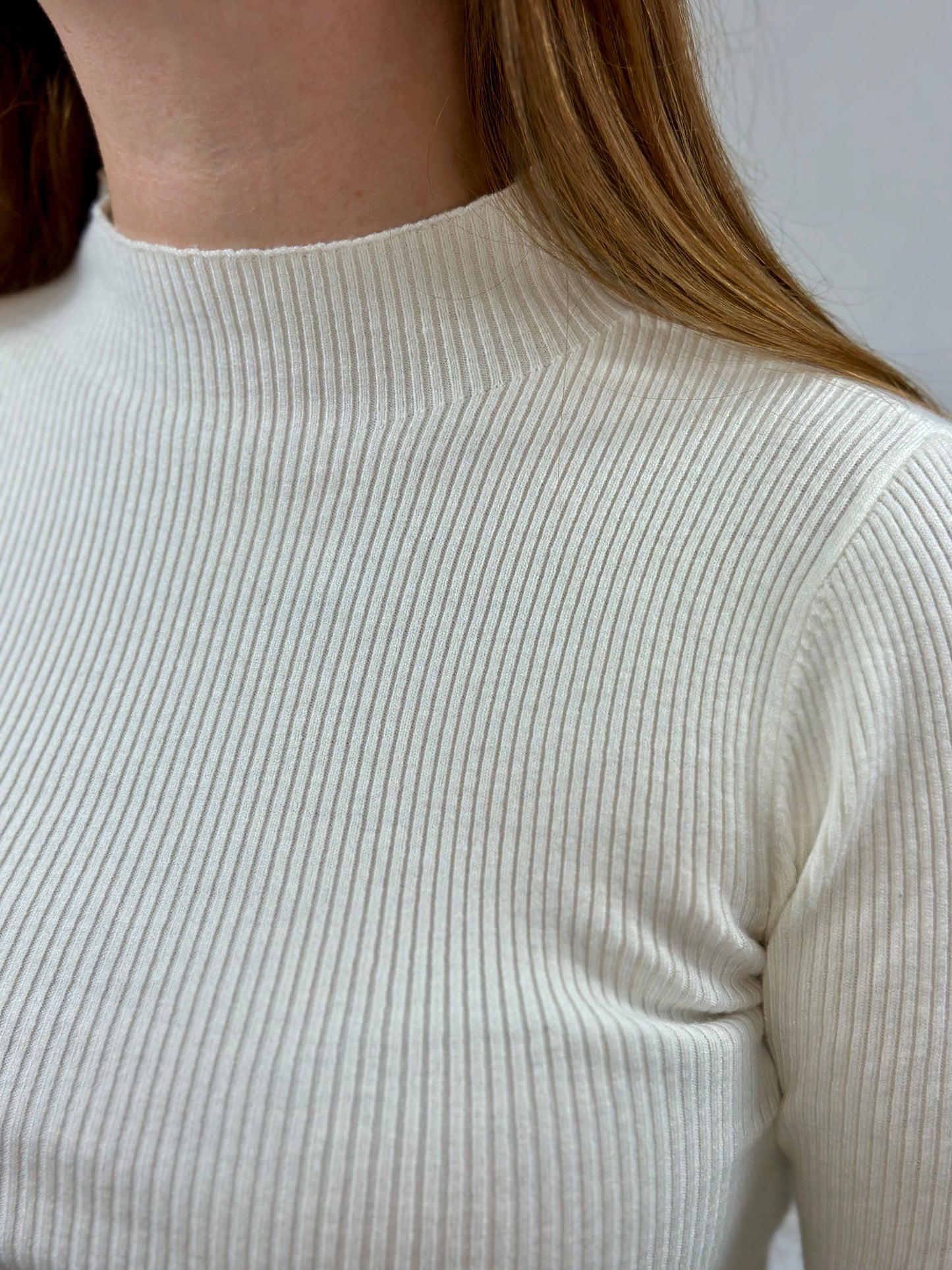 Roxanne Mock Neck Long Sleeve (White)