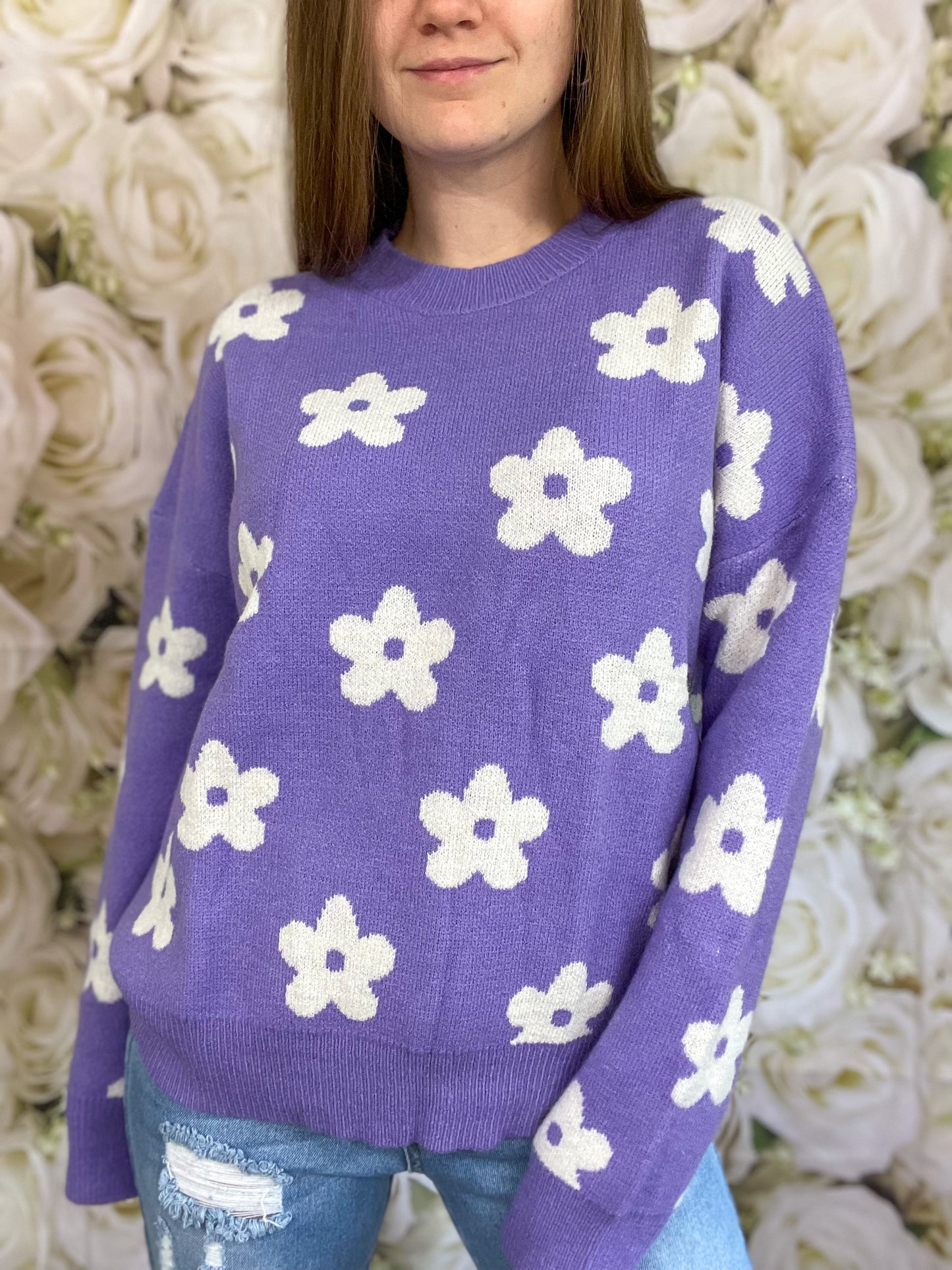 Flower Power Sweater (Purple)