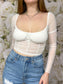 Hannah Mesh Corset Style Top (White)