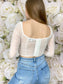 Hannah Mesh Corset Style Top (White)