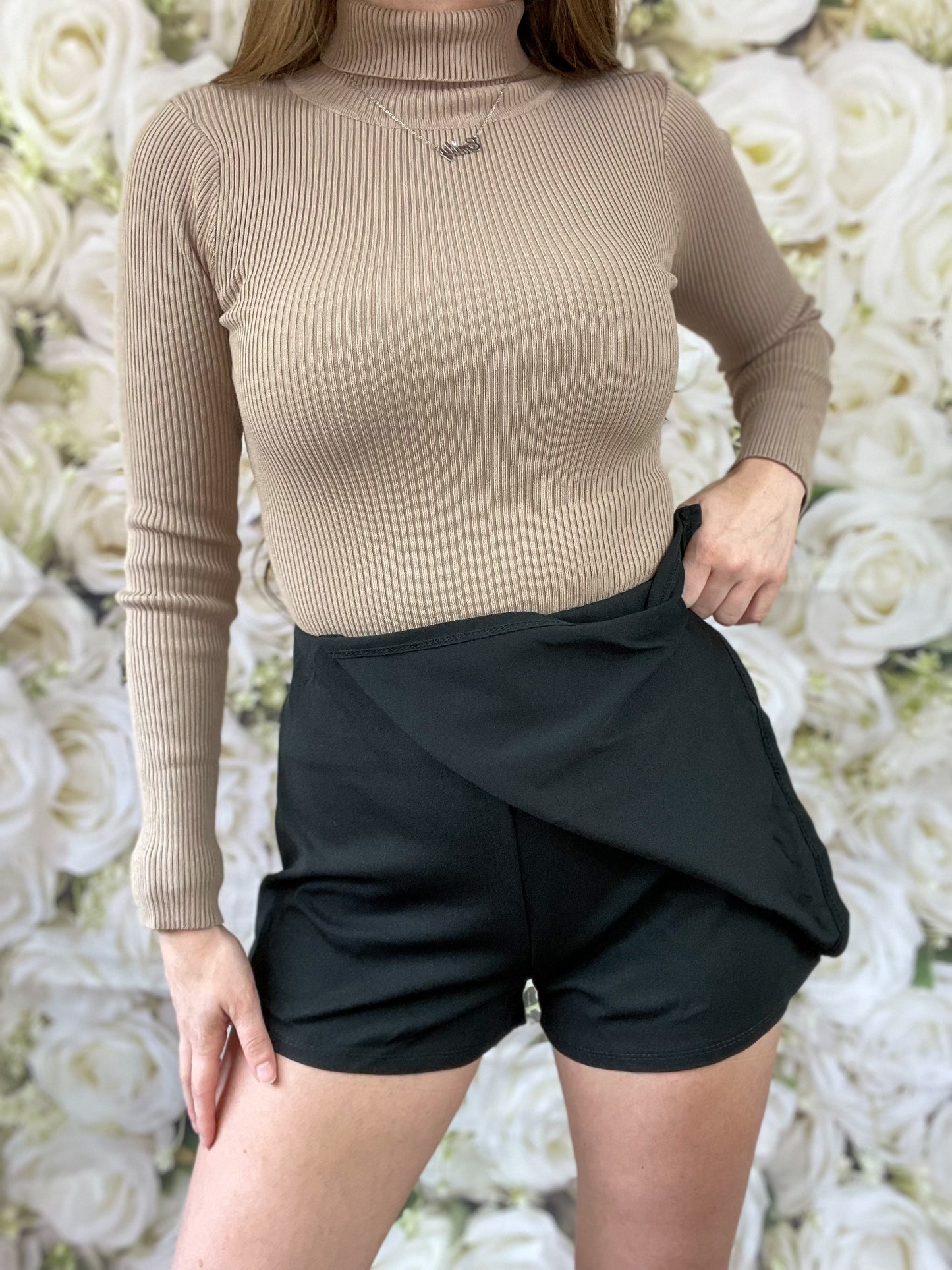 Serena Asymmetrical Skort (Black)