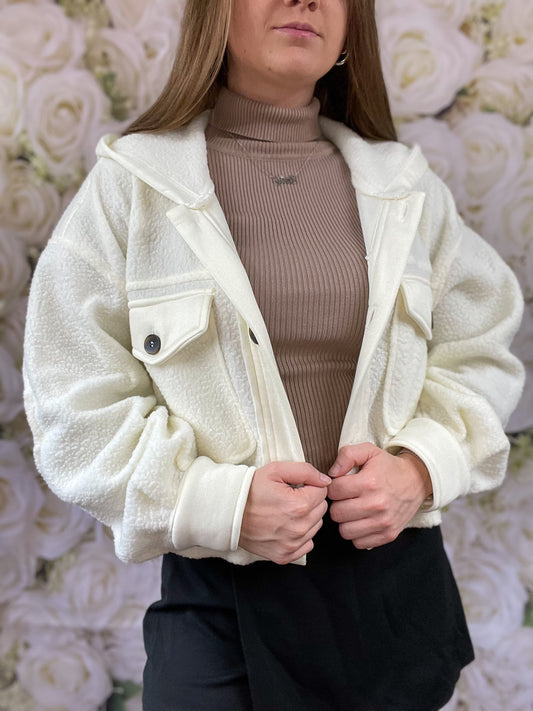 Next Adventure Fleece Hooded Jacket (Ivory)