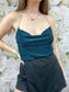 She Sparkles Glitter Cowl Neck Top (Blue/Green)