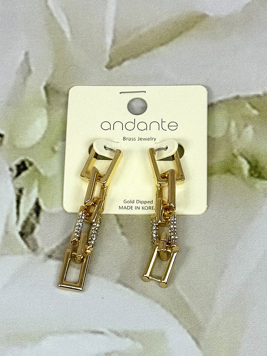 Let’s Link Up Chain Drop Earrings (Gold)