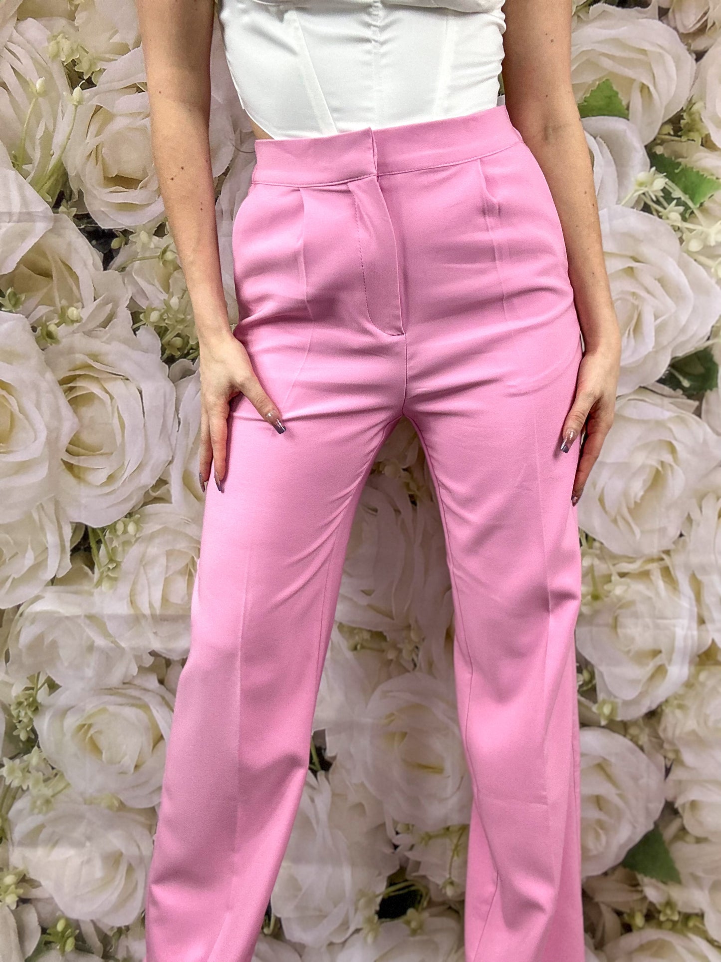 Rosella Straight Leg Pants (Pink)